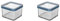 Rotho Loft Vorratsdose Deckel, lebensmittelechter Kunststoff (SAN) BPA-frei, transparent/blau, 0.5l, 0,5l (10 x 10 x 7,2 cm) (Packung mit 2)
