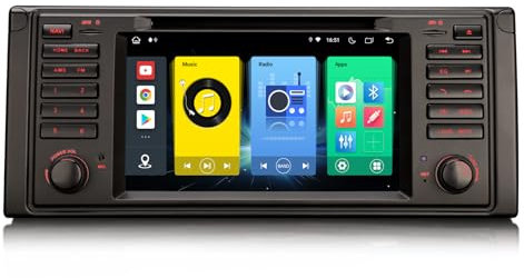 Erisin 7 Zoll Android 13 8-Kern Autoradio GPS Navigation für BMW 5er E39 M5 DVD Player IPS Touchscreen Wireless CarPlay Android Auto Handsfree Bluetooth WiFi OBD2 RDS 4GB RAM+64GB ROM