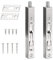 2 Packs Door Flush Bolt Latch with Strike and Screws, Concealed Door Security Bolts Lock, Polished Chrome Door Bolt, Stainless Steel Door Bolt Lock for Bedrooms,Bathrooms,Cupboards(Silver,15cm)