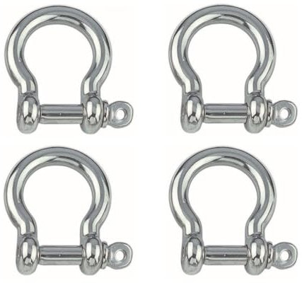 Edelstahl Schäkel geschweifte Form 4 Stück (10 mm)