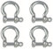 Edelstahl Schäkel geschweifte Form 4 Stück (10 mm)