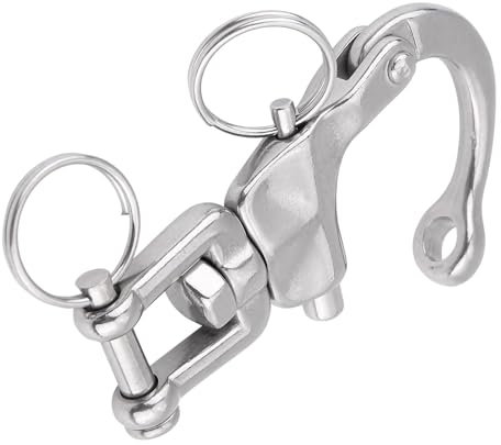 Lwuey Grillo Girevole Acciaio Inox,Heavy Duty Snap in Inox Gancio Sgancio Rapido Clip per Barca Vela Sabbia Industria Grilli Girevoli Moschettone Grado Marino Spinnaker Drizza Rigging