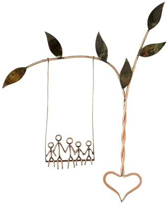 Sculpture de Balançoire Enracinée dans L'amour, Décoration Murale à Suspendre, Décoration Murale en Fer, Décoration Murale en Métal, Décoration Murale de Ferme, Couple(Famille de 5 personnes)