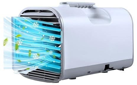 SXHEYUY Portable Air Conditioner, 1400W Energy Efficient Lightweight Camping Air Conditioner for Fishing, Personal Desktop Cooling Fan for Truck Home Camping Room,12v