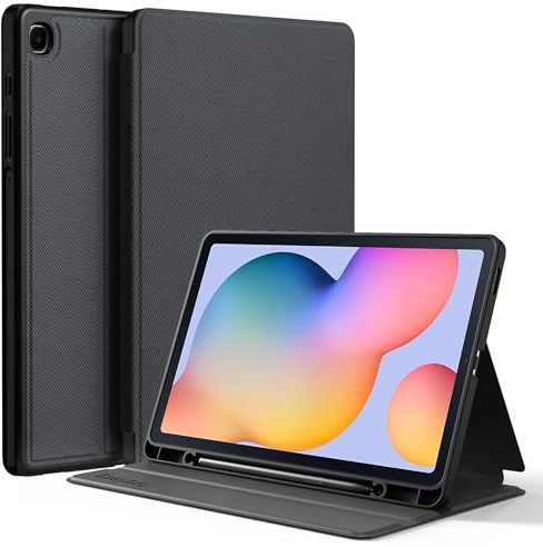EasyAcc Hülle Book Cover für Samsung Galaxy Tab S6 Lite 2024/2022 / 2020 10,4 Zoll mit S Pen Halter - Dünn Folio Ständer Tablet Schutzhülle, Multi-Winkel Betrachtung, Schwarz