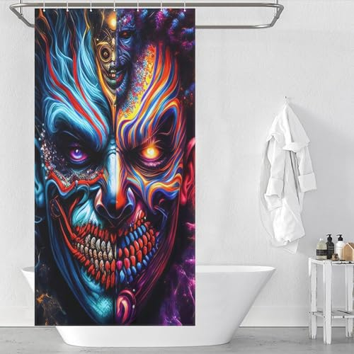 PAZZK Joker Duschvorhang, Duschvorhänge, Textil Aus Polyester Stoff, Dusch Vorhang Wasserdicht Waschbar, Shower Curtains Für Dusche Und Badewanne 36x72Inch（92x183cm）