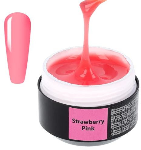 SINCERO SALON Aufbaugel für Gelnägel - 2in1 Builder Gel - UV Gel Nägel für Nagelverlängerung - Perfekt für Nägel Selber Machen - Farbgel - 15ml Strawberry Pink
