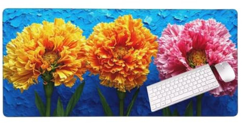 Gaming Tapis de Souris Oeillets colorés Tapis Souris XXL 120 x 60 cm, Grand Tapis de Bureau sous Main avec Base en Caoutchouc Antidérapante, Tapis de Souris Gaming Accessoire, Decoration Maison S-974
