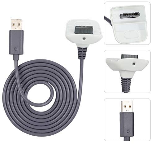 Tbest Accessori per Videogiochi, Accessori per Videogiochi, Cavo di Ricarica 2 in 1 da 1,5 M di per la Ricarica Rapida del Controller (WHITE)