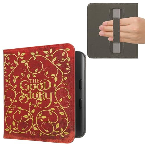 kwmobile Étui Compatible avec Kobo Libra Colour Coque - Étui à Rabat magnétique Tablette eReader Similicuir avec Sangle - Jaune-Orange-Rouge