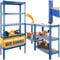 TecTake® Scaffale in Metallo a 5 Ripiani, Scaffale Salvaspazio, Scaffale Metallo Garage Regolabile, Trasformabile, Ideale per Magazzino, Ripostiglio, Ufficio, Capacità di Carico 350 kg - Blu
