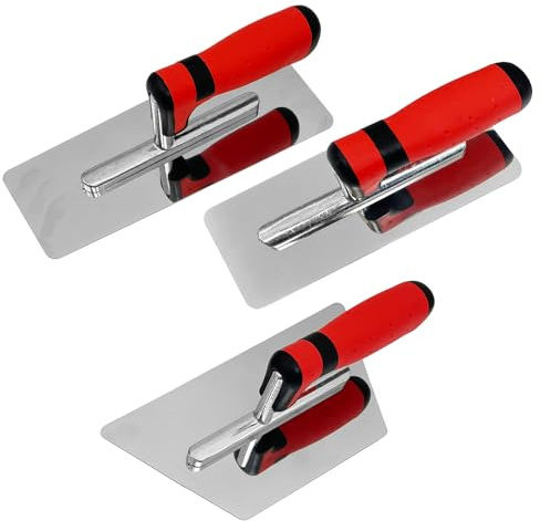 Hubaow 3 Pack Plaster Finishing Trowel Set, Paint Plastering Hand Tool