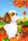 Chien Shih Tzu Marron - Feuilles D'Automne Drapeau De Noël Coupe-Vent Et Étancheune Drapeaux De Vacances Durable Extérieur Drapeaux Décoration Pour Extérieure Pelouse Maison 30X45Cm