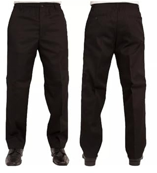 25 Inside Leg Mens Full Elasticated Waist Rugby Trousers Casual Formal Pants