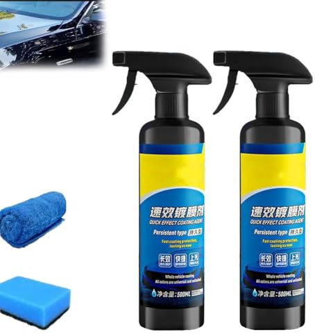 Qixfyze Nuovo Spray di Rivestimento for Auto Sopami 2025, Agente di Rivestimento Multifunzionale 3 in 1 a Effetto rapido, Cera di Lavaggio Senza Acqua Sopami Polish Spray, migliora la chiarezza(2PCS)