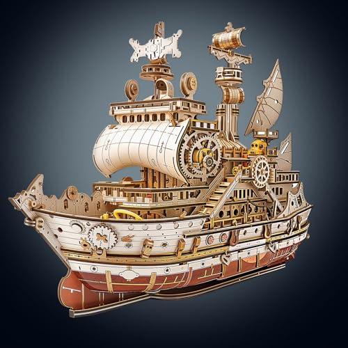 WOODBESTS Holzpuzzle Erwachsene, 3D-Frachtschiff Holzpuzzle, Unregelmäßige einzigartige Puzzle, Schöne Geschenke für Puzzle-Liebhaber (34 * 33cm 205 Stück)