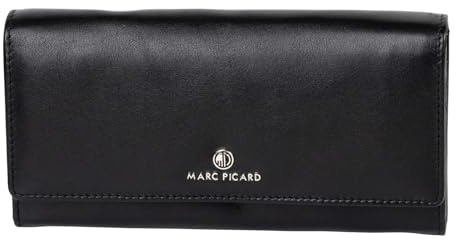Marc Picard Leder Geldbörse Umbria Wallet with Flap Black schwarz