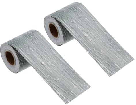 QUARKZMAN Nastro Riparazione Effetto Legno, 2 Pollici X 33 Piedi Nastro Autoadesivo Effetto Legno Multiuso Bordo Carta Da Parati Per Mobili Pavimenti Finestre Porte Tavole, Grigio, 2 Rotoli