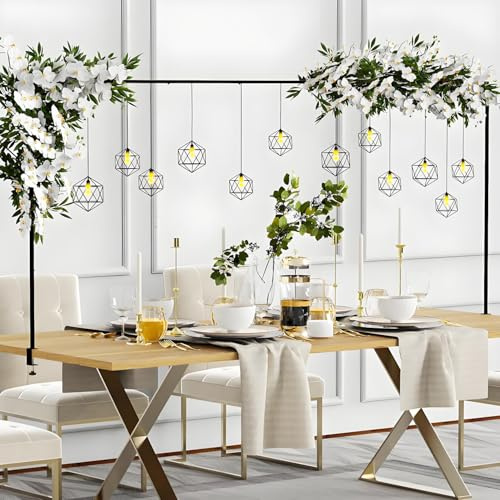 Metal Verstellbarer Tischbogen mit Klemmen, 117CM-250CM für Tisch | Premium Deko Metal Over Table Hanging Rod, Für Partys, Hochzeiten, Jubiläen, Weihnachten