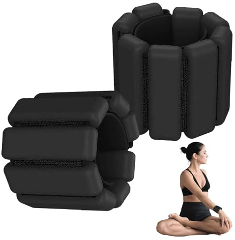 Muñequeras de peso portátiles, pesas ajustables, pulseras de silicona, 2 lb de peso duradero para el tobillo, juego de pesas de silicona para yoga, danza, jogging
