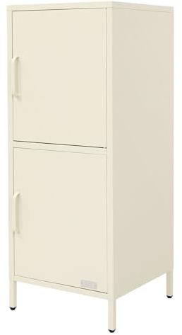 ML-Design Aktenschrank 40x101,5x40 cm, Creme, aus Stahl, Büroschrank mit 2 Türen und verstellbaren Regalböden, Mehrzweckschrank Metallschrank Stahlschrank, Aufbewahrungsschrank für Büro & Homeoffice