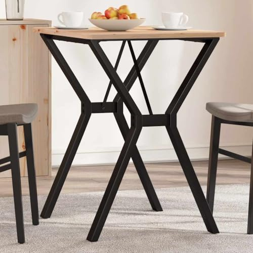 Owoxanthellate Pieds de table en Y - 60 x 50 x 73 cm - En acier noir - Style industriel - Pour table à manger, table basse, bureau, salon, cuisine, bureau