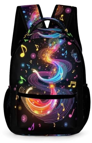 WECECE Sac d'École Notes de Musique Garçons Filles 8-12 Ans Sac Scolaire Amateur de Musique CM2 Backpack Durable Usage Quotidien Livres Petits Objets École Voyage Loisirs
