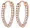 Elli Ohrringe Damen Oval Creolen mit Zirkonia in 925 Sterling Silber rosé vergoldet