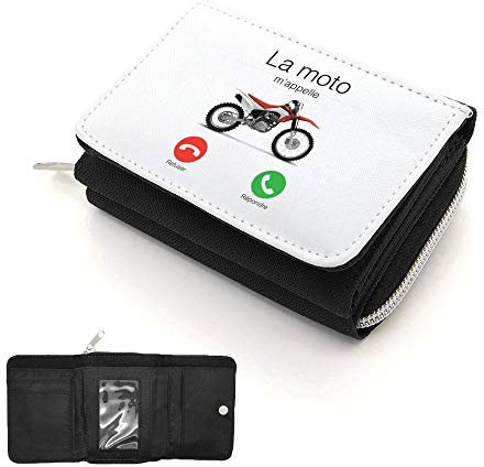 Mygoodprice Portefeuille à Rabat Porte-Monnaie Moto Cross m'appelle Noir