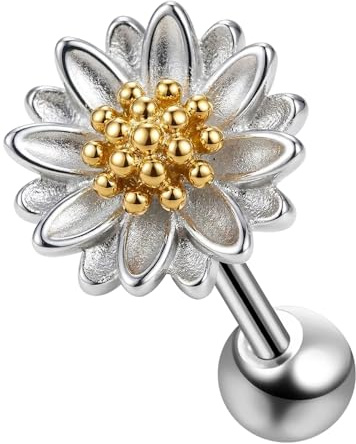 Geprägte Sonnenblume Design Chirurgenstahl Helix Tragus Piercing Schmuck