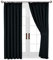 Yorkshire Bedding Thermal Blackout Curtain 46 x 54 Pencil Pleat Noise Reducing Tape Top Insulated, Sunlight Blocker, Dark and Plain Black Curtains for Bedroom Decor + 2 Tie Backs (117 x 137 cm)