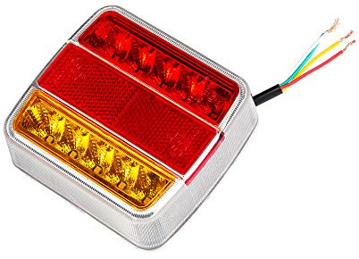 ETUKER LED Trailer Lights Trailer Tail Lamp, 12V Universal Trailer Waterproof Tail Light Trailer Indicator Light With License Plate Lamp, for Caravan/Truck/Trailer/Tail Lamp/Boat(10 LED Bulbs)