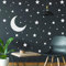 Weiße Sterne Aufkleber – Weltraumthema Schlafzimmer Konstellation Tapete Dekor Aufkleber – Stern Mond Kinderzimmer Aufkleber für Wand – 220 Aufkleber