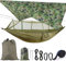 Tragbare Hängematte mit Moskitonetz, Ultraleicht Wasserdicht Nylon Hängematte Outdoor Plane Zelt Picknicktuch, Hängematte 2 Personen mit Baumgurte für Trekking/Wandern/Reisen/Garten (Army Grün)