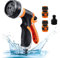 Garden Hose Pipe Spray Gun, High Pressure Anti-Leaking Hose Gun, 8 Adjustable Patterns Garden Hose Nozzle Sprayer with Built-in Lock for Cleaning, Watering, Washing Cars, Bathing Pets