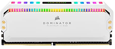 Corsair DOMINATOR PLATINUM RGB 32GB (4x8GB) DDR4 3200 (PC4-25600) C16 1.35V Desktop Memory - White