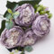 The Baked Studio Bouquet de pivoines artificielles en soie et rose thé 9 têtes de plantes artificielles réalistes pour loisirs créatifs, gâteaux, salon, décoration de mariage (violet clair)