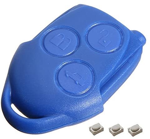 HooRLZ Ford Key Fob Cover Replacement For Ford Transit Connect MK7 Remote Car Key Case Shell, 3 Button Ford Blue Key Fob