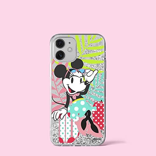 ERT GROUP mobile phone case for Apple Iphone 12/12 PRO original and officially Licensed Disney pattern Minnie 029 optimally adapted to the shape of the mobile phone, with glitter overflow effect