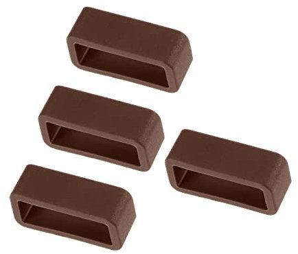 Kozelo 4pcs Montre Bande Boucle - [20 mm Largeur] Caoutchouc Montre Support pour Montre Bande Gardien Réparation Remplacement Utilisation, Marron, Silicone