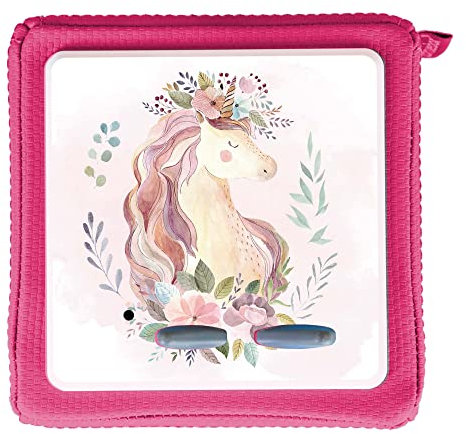 MeinBaby123® Schutzfolie kompatibel mit Toniebox | Schutzcover selbstklebend | Premium Qualität | Aufkleber passgenau I Folie Sticker I Toniebox Zubehör (Einhorn V3)