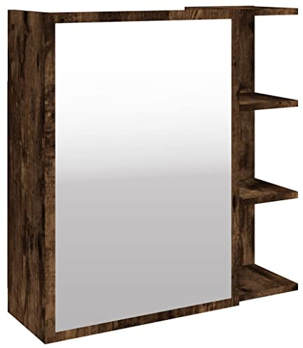 vidaXL Bad-Spiegelschrank Räuchereiche 62,5x20,5x64 cm Holzwerkstoff