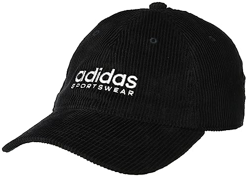 adidas Unisex Corduroy Low Dad Cap, Black/Grey Two, XXS