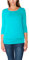 Alkato Damen Viskose Shirt 3/4 Arm Longshirt Top, Farbe: Türkis, Größe: XXL