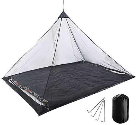 Breathable Camping Mosquito Net with Portable Bag High Density See Through Mesh Cover Outdoor Anti Mosquito Camping Netting for Travel Hiking Backpacking Single Sleeping Bag, Bed, Tent