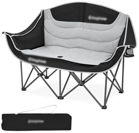COYEUX Doppelter Campingstuhl, robuster Campingstuhl, mit Aufbewahrungstasche/Getränkehalter, ideal für den Strand, Picknicks, Caravaning