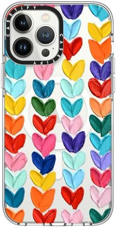 CASETiFY Klare iPhone 13 Pro Max Hülle [Vergilbt nicht / 2m Drop Pro Maxtection/Kompatibel mit Magsafe] - Klar Polka Daub Herzen - Klar