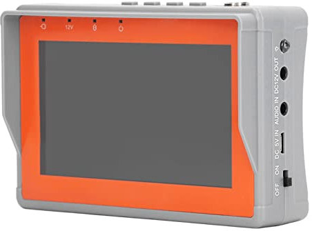 CCTV Tester, 4.3in HD TFT LCD VGA Input Large Capacity Battery Security Camera Tester 12V DC Power Output Portable UTP Cable Tester for TVI Cameras, CVI Cameras, AHD Cameras (UK Plug)