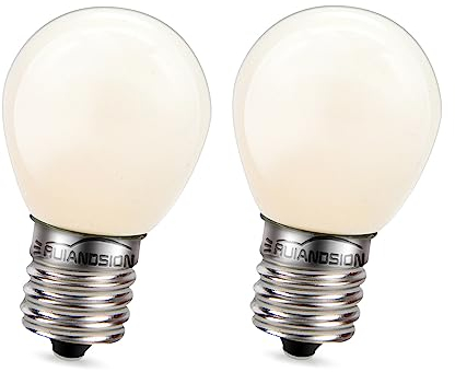 Ruiandsion Lampadina LED E17 AC 220V bianco caldo 4SMD LED smerigliato lampadina per frigorifero, congelatore soffitto casa lampada (confezione da 2)