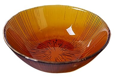 soulnioi Glass Crystal Dipping Bowl, Gold Inlay Seasoning Plate, Mini Snack Dessert Bowls, Small Soy Sauce Dish for Home Wedding Party - Amber